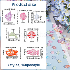 1050Pcs 7 Styles Craft Style Acrylic Beads&nbsp;MACR-ME0001-08