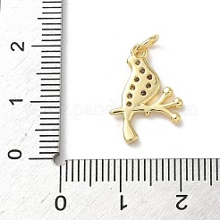 Brass Micro Pave Clear Cubic Zirconia Pendants&nbsp;KK-B155-09G