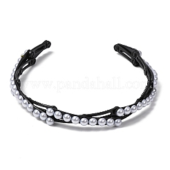 Plastic Imitation Pearl Hair Bands&nbsp;OHAR-B007-03