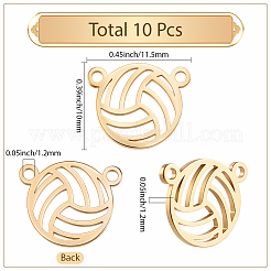 10Pcs Stainless Steel Sport Ball Outline Links Connector Charms&nbsp;STAS-SC0010-17A-G