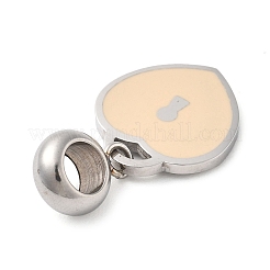 304 Stainless Steel European Dangle Charms&nbsp;OPDL-L013-38E