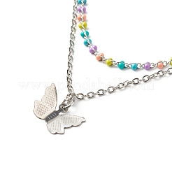 Bullet and Butterfly Pendant Necklaces Set for Women Gift&nbsp;NJEW-JN03652