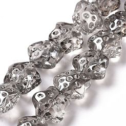 Transparent Electroplate Glass Beads Strands&nbsp;GLAA-C025-01