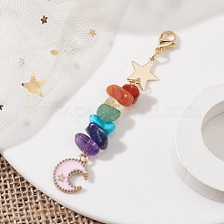 Moon Alloy Enamel Pendant Decorations&nbsp;HJEW-JM01276-04