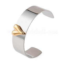 Two Tone 304 Stainless Steel Cuff Bangles&nbsp;BJEW-D465-05B-GP