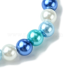 2Pcs 2 Colors 8mm Round Baking Paint Pearlized Glass Pearl Beaded Stretch Bracelet Sets&nbsp;BJEW-JB10899