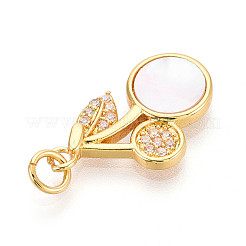 Brass Micro Pave Clear Cubic Zirconia Pendants&nbsp;KK-N268-80G