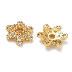 Brass Micro Pave Cubic Zirconia Bead Caps&nbsp;CU-CBA6E4E-10G