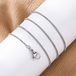 Brass Round Snake Chain Necklaces for Women&nbsp;NJEW-D302-15P