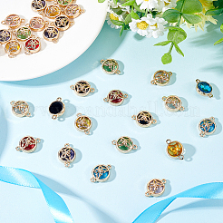 32Pcs 8 Colors Glass Connector Charms&nbsp;GLAA-AR0001-31