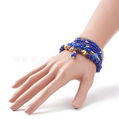 7Pcs 7 Style Natural & Synthetic Mixed Gemstone & Glass Seed Beaded Stretch Bracelets Set&nbsp;BJEW-JB08892-04