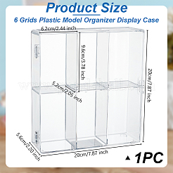 6 Grids Plastic Model Organizer Display Case&nbsp;AJEW-WH0472-76