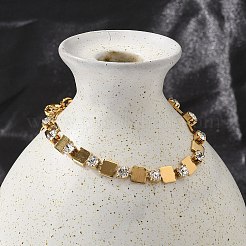 304 Stainless Steel Rhinestone Cup Chain Bracelets for Women&nbsp;BJEW-F488-26B-G