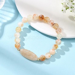 Natural Mixed Stone Round and Oval Beaded Stretch Bracelets&nbsp;BJEW-JB14485