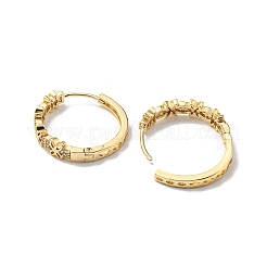 Brass with Clear Cubic Zirconia Hoop Earrings&nbsp;EJEW-B035-22KCG