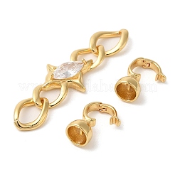 Star Brass Fold Over Clasps&nbsp;KK-A227-30G