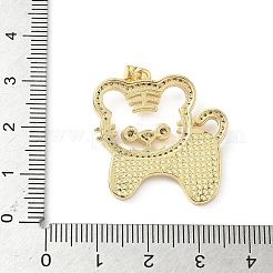 Brass Micro Pave Cubic Zirconia Shell Pendants&nbsp;KK-L239-011G