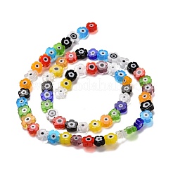 Handmade Millefiori Glass Bead Strands&nbsp;X-LAMP-J035-6mm-39