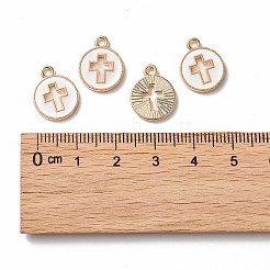 Light Gold Plated Alloy Enamel Pendants&nbsp;ENAM-R136-18A
