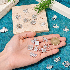 24Pcs 6 Styles Alloy Crystal Rhinestone Pendants&nbsp;FIND-TA0006-20P
