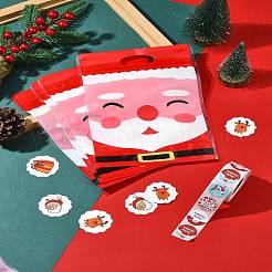 Christmas Theme Rectangle Plastic Zip Top Candy Storage Bags&nbsp;OPP-FS0001-11