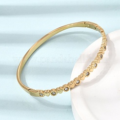 304 Stainless Steel Crystal Rhinestone Heart Hinged Cuff Bangles for Women&nbsp;SA-CBA61B8-10G