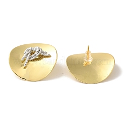 Rack Plating Brass Micro Pave Clear Cubic Zirconia Stud Earrings&nbsp;EJEW-B062-01GP-02B