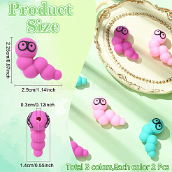 6Pcs 3 Colors Silicone Beads&nbsp;SIL-YW0002-18