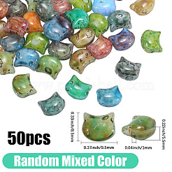 50Pcs Picasso Baking Paint Glass Seed Beads&nbsp;GLAA-PA0001-16