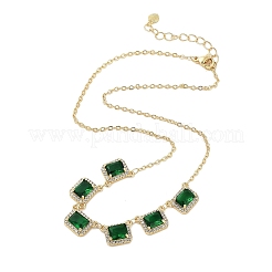 Rack Plating Brass Micro Pave Cubic Zirconia Necklaces&nbsp;NJEW-M215-02G-04