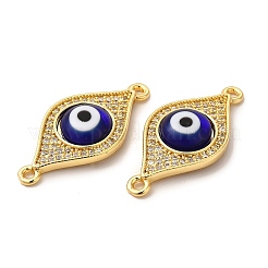 Rack Plating Real 18K Gold Plated Brass Micro Pave Clear Cubic Zirconia Connector Charms&nbsp;ZIRC-L102-02G-04