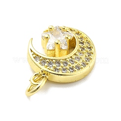 Rack Plating Brass Micro Pave Cubic Zirconia Pendants&nbsp;KK-D359-14G