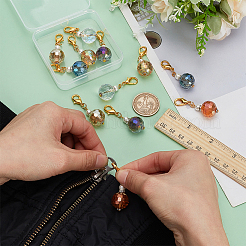 12Pcs 6 Styles Faceted Glass Pendant Decorations&nbsp;HJEW-FG00019
