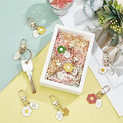 9Pcs Alloy Enamel Pendants Keychains&nbsp;HJEW-NB0001-52