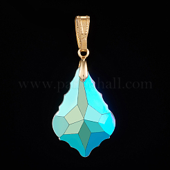 AB Color Plated Electroplate Glass Pendants&nbsp;PALLOY-JF00446-01