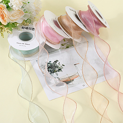 4 Rolls 4 Colors Polyester Organza Ribbon&nbsp;PAAG-CY0001-03A