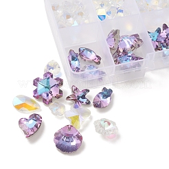 70Pcs 10 Style Electroplate Glass Pendants&nbsp;GLAA-FS0001-57