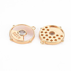 Brass Micro Pave Clear Cubic Zirconia Pendants&nbsp;KK-T062-185G-NF