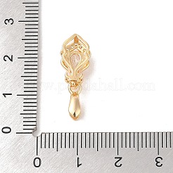 Golden Brass Micro Pave Clear Cubic Zirconia Ice Pick Pinch Bails&nbsp;X-KK-B100-049G-01
