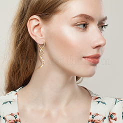 4 Pairs 4 Colors 304 Stainless Steel Spiral Dangle Earrings for Women&nbsp;EJEW-AN0003-02