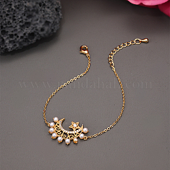 Brass Micro Pave Cubic Zirconia Link Bracelets for Women&nbsp;TF5146-1