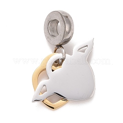 304 Stainless Steel European Dangle Charms&nbsp;STAS-I194-27GP