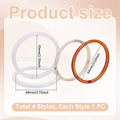 4Pcs 4 Styles Acrylic Bangles for Women&nbsp;BJEW-UN0001-78