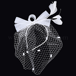 Gauze Mesh Veil Cloth with Aligator Hair Clip&nbsp;AJEW-WH20018-97B