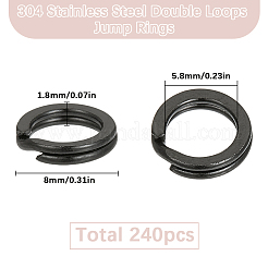240Pcs 304 Stainless Steel Split Rings&nbsp;FIND-SC0013-62
