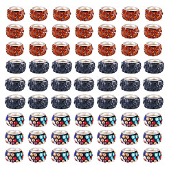 105Pcs 3 Colors Polymer Clay Rhinestone European Beads&nbsp;CPDL-TA0001-02