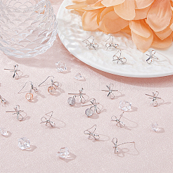 24Pcs Bowknot Shape Brass Earring Hooks&nbsp;KK-FH0007-22