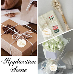 100Pcs Flat Round Gold Stamping Word Happy Birthday Hanging Gift Tags&nbsp;DIY-SP0003-87A