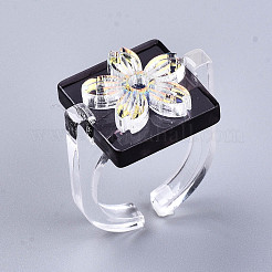 Transparent Resin Cuff Rings&nbsp;RJEW-T017-03B