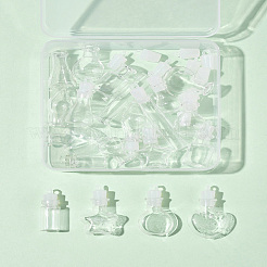 20Pcs 10 Styles Clear Glass Wishing Bottle Pendants&nbsp;GLAA-FS0002-19